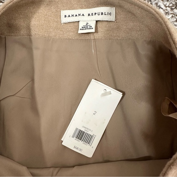 NWT Banana Republic Tan Wool Cashmere Mini Skirt - Picture 3 of 6